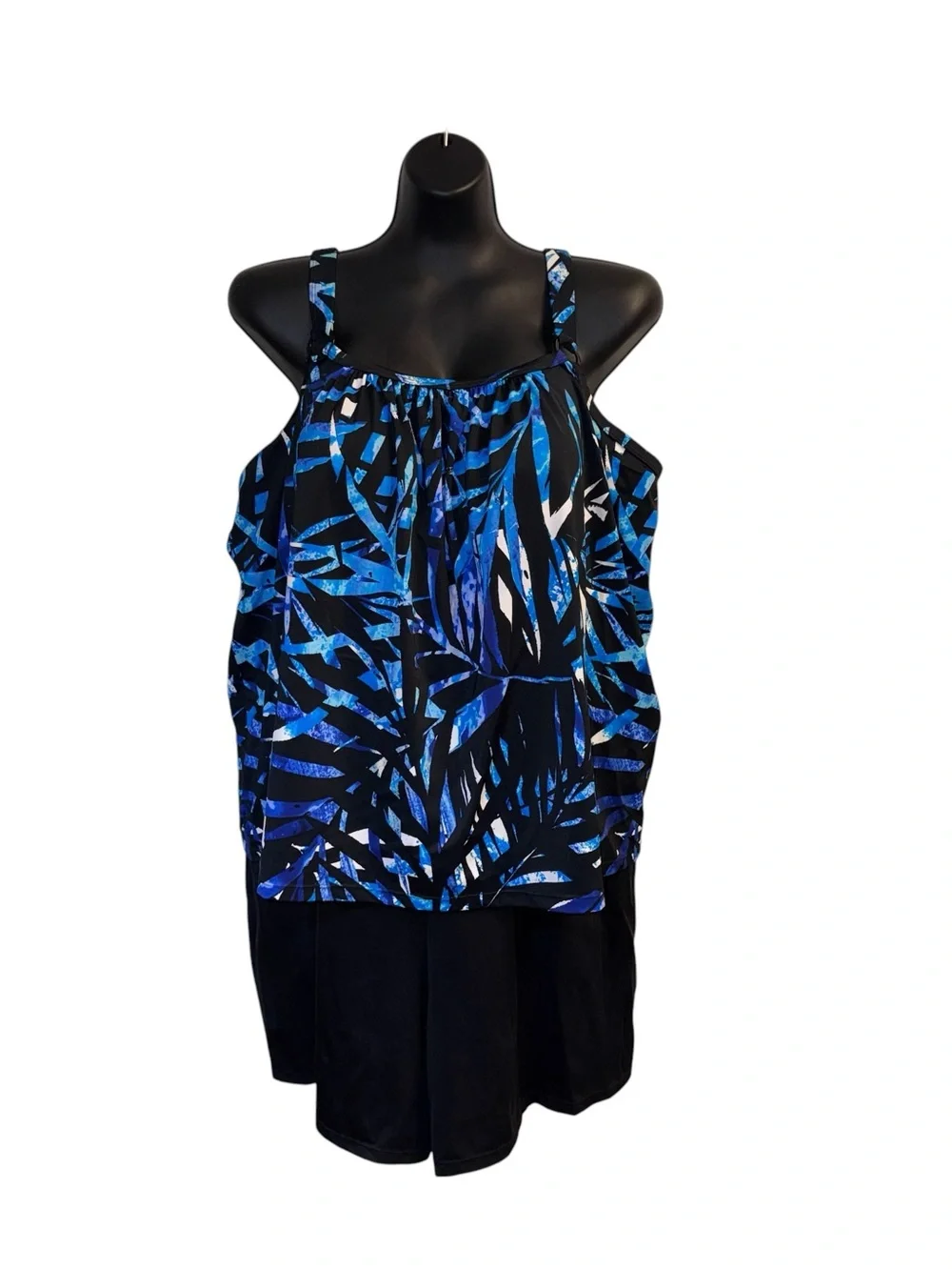 Swim 365 Women's Size 24 Tank Overlay Tummy Control Swim Romper Adjustable Strap